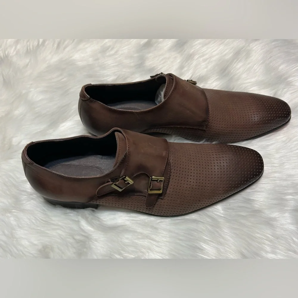 Carrucci Perforated Double Monk Strap Red Bottom K5308-06 Shoes - Picture 6 of 9